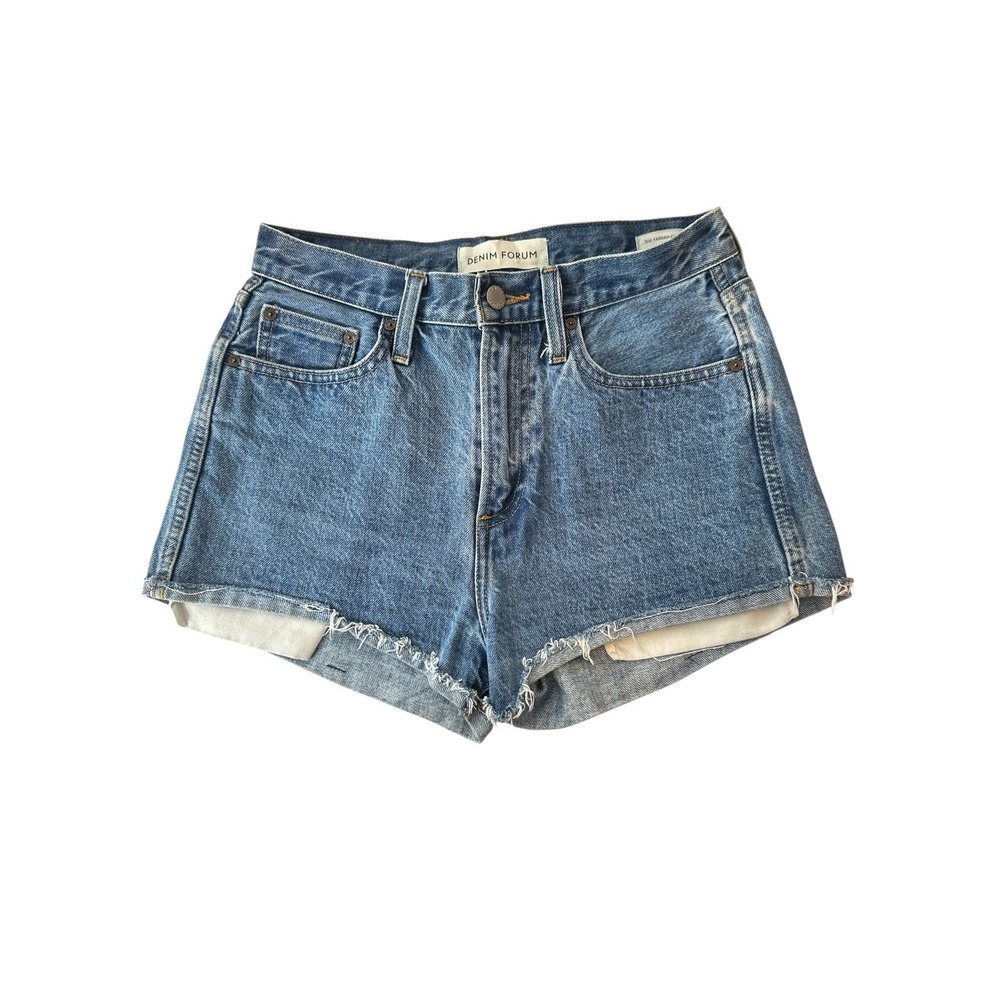 Aritzia Denim Forum Jean Shorts Women's Size 26 Blue Hi-Rise Cut‎ Off Org Cotton